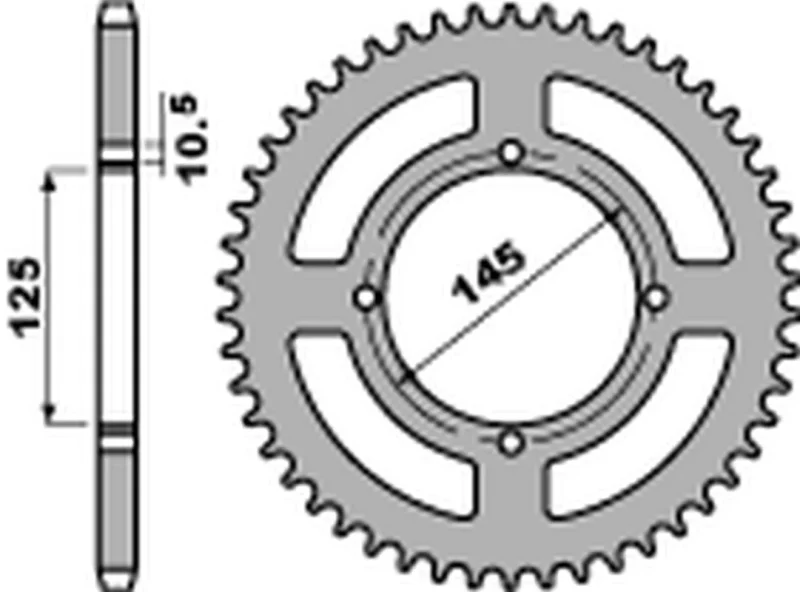 PBR REAR Sprocket 857 49 C45 Yamaha XT 600 '83-'89, XT 600Z Tenere '87-'89, XTZ 660 Tenere '91-'00, XV 125 Virago '97-'01, XV 250 Virago '89-'05 JTR857.49 Lanc. 520 MADE IN Italy