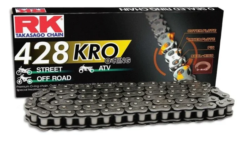 RK Drive Chain 428KRO-140 O-RING Rivet LINK CLF In Kit - Standard