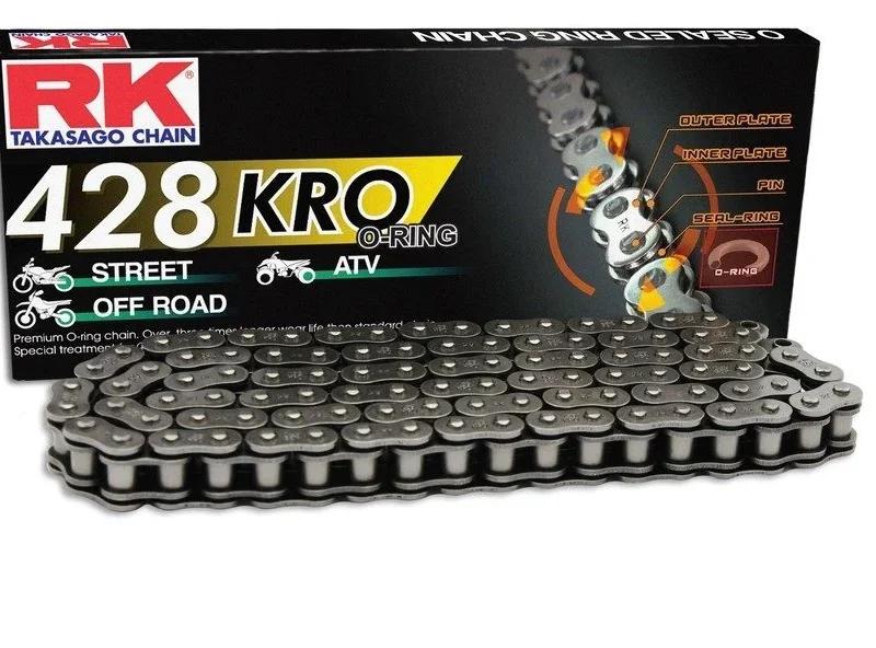 RK Drive Chain 428KRO-140 O-RING Rivet LINK CLF In Kit - Standard
