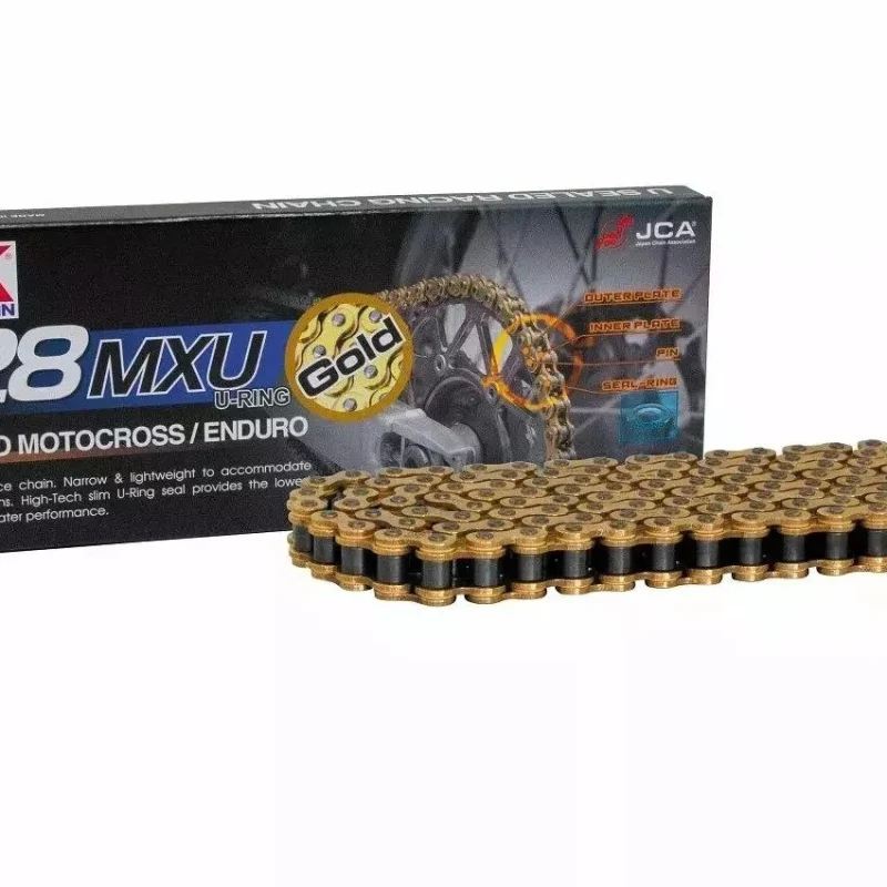 RK Drive Chain Enduro GB428MXU-136 U-RING CLIP LINK CL In Kit - Gold