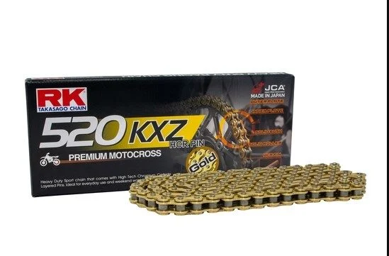 RK Drive Chain Motocross GB520KXZ-120 CLIP LINK CL In Kit - Gold