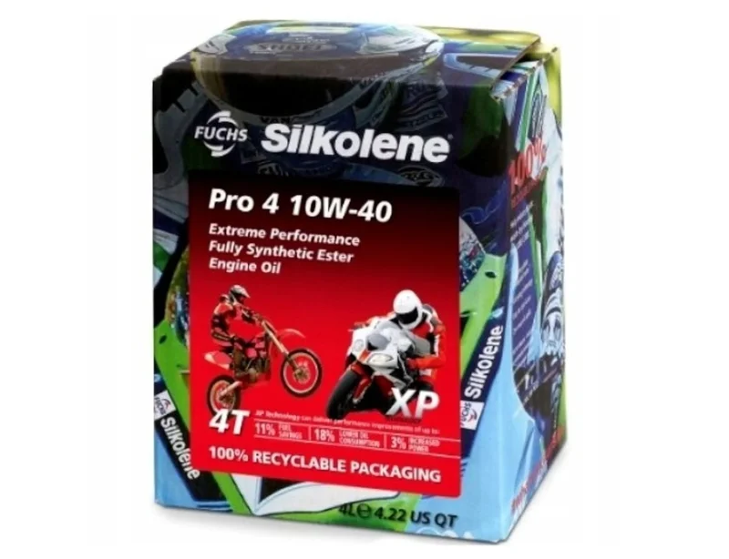 Silkolene Fuchs Engine OIL 100% Synthetic Ester PRO 4 XP 10W40 4L CUB