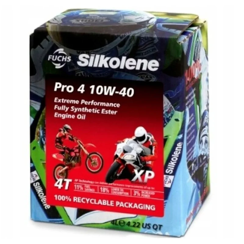 Silkolene Fuchs Engine OIL 100% Synthetic Ester PRO 4 XP 10W40 4L CUB