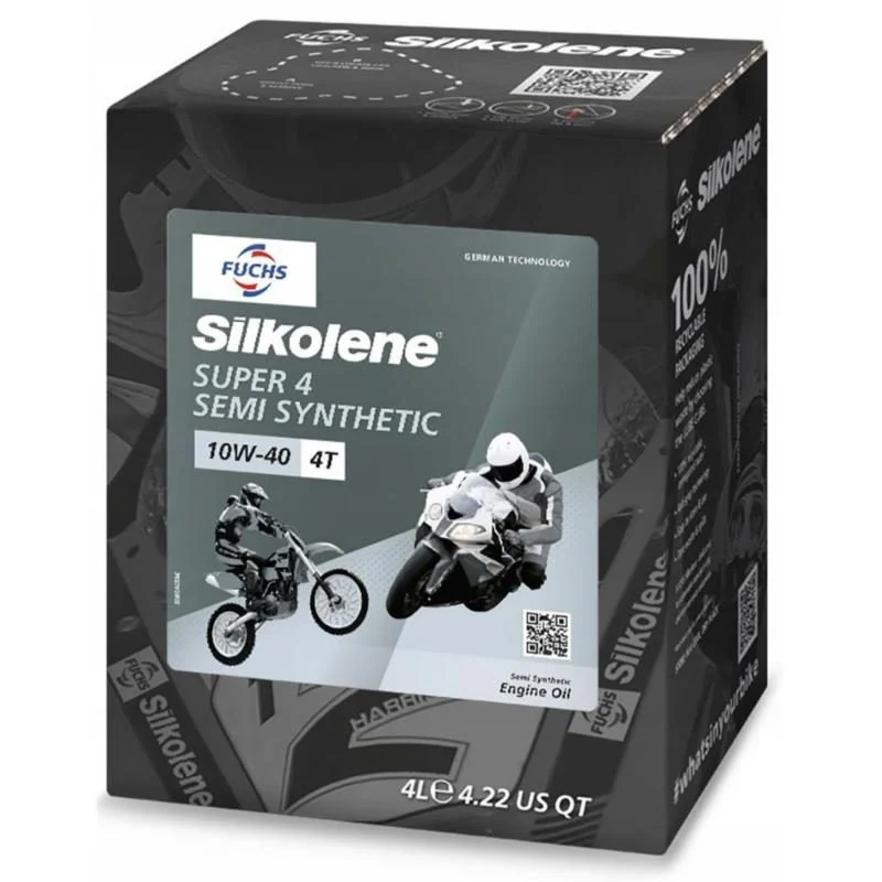 Silkolene Fuchs Engine OIL SEMI-SYNTHETIC Super 4 10W40 4T 4L