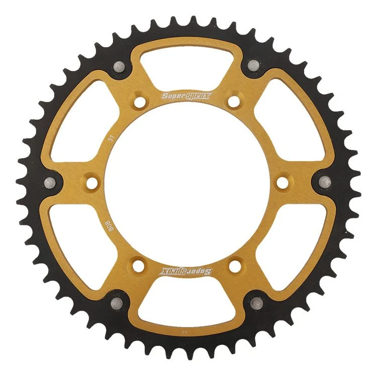 Supersprox REAR Sprocket 808 51 Stealth STEEL-ALUMINIUM Suzuki RM/RMZ JTR808.51 - Gold