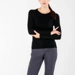 Woolona Alize Base Layer Jersey Women's Long Sleeve 100% Merino Wool 2 Woolona Alize Base Layer Jersey Women's Long Sleeve 100% Merino Wool - Black